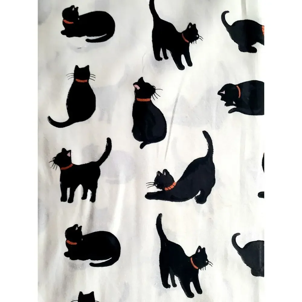 Cath Kidston Black Cats Queen Sheet Set New 100% Cotton Percale Halloween Cat